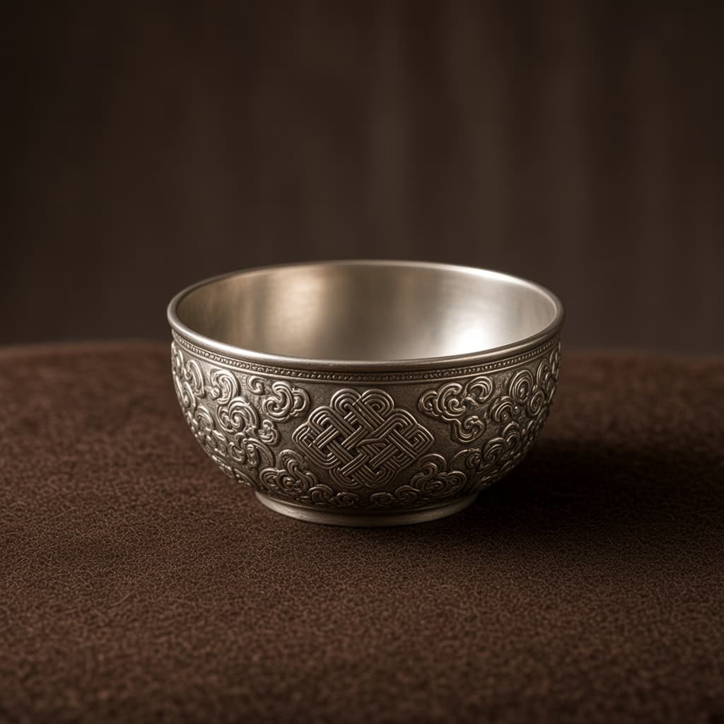 Repoussé silver bowl
