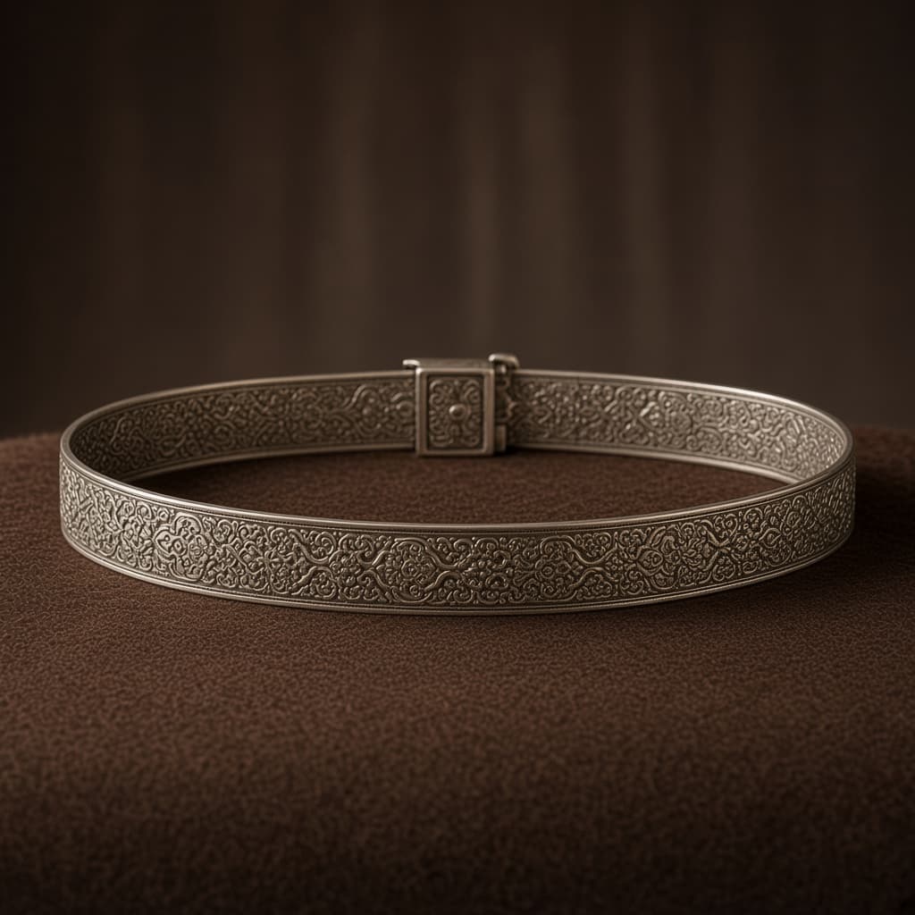 Narrow silver belt