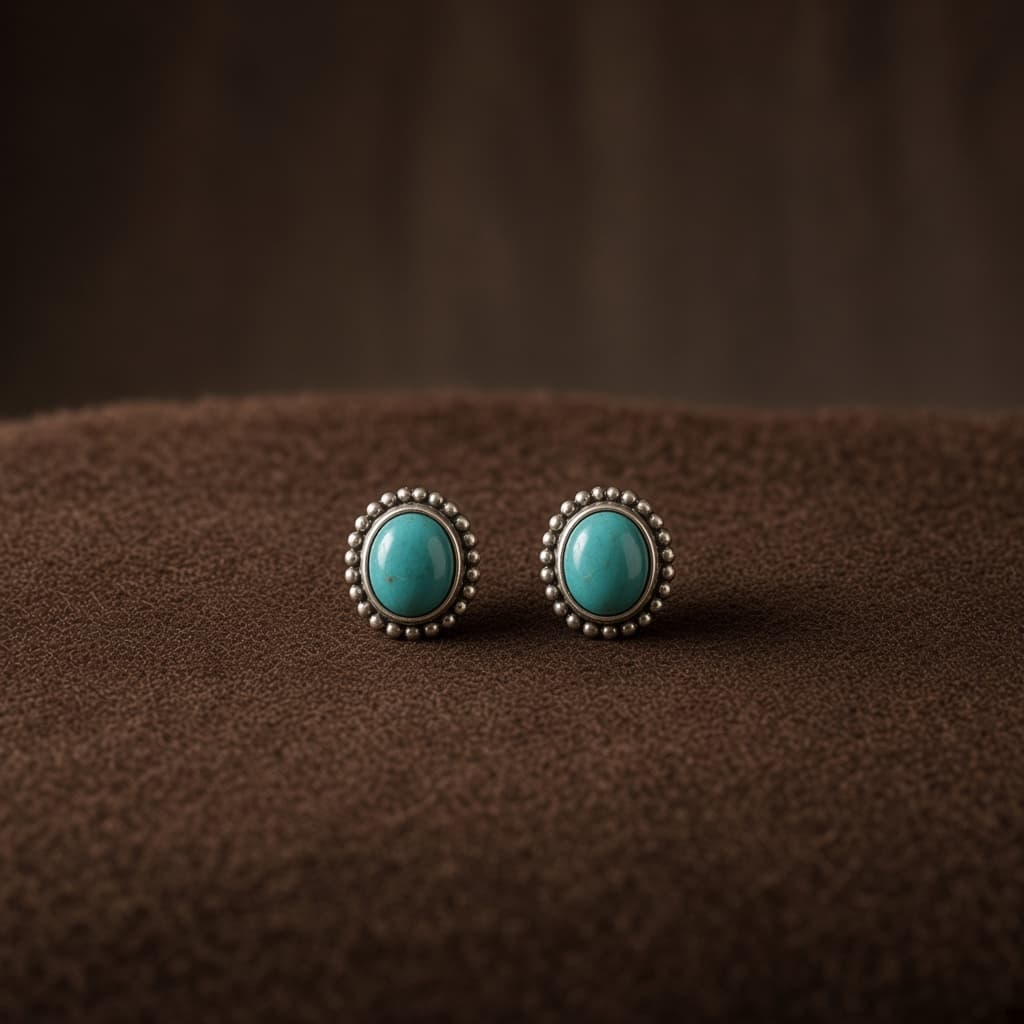 Turquoise granulation studs